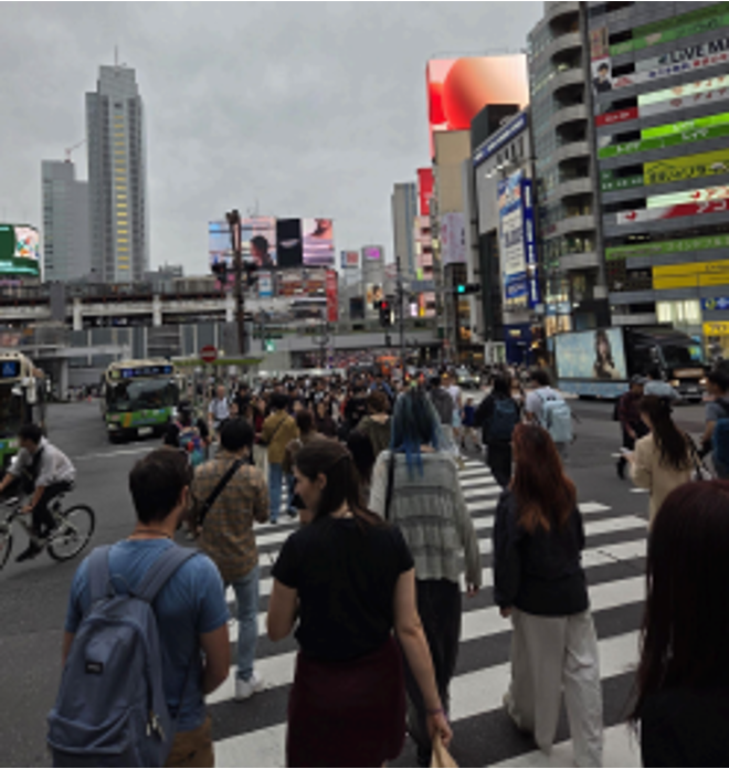 tokyo crossing people walking and talking